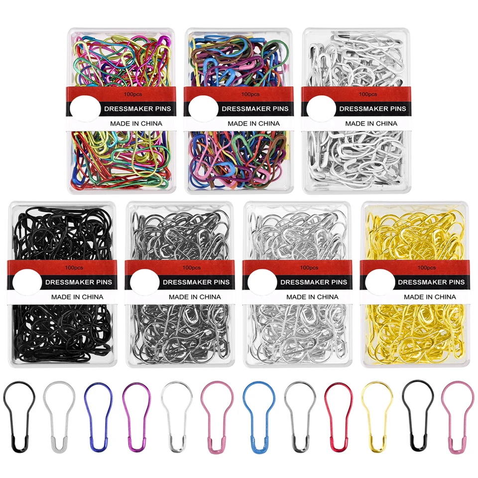 100ks bezpečnostné kolíky Kovové tekvica Clips Pins Pins Hanking Ukvitajúce pletenie Krížový steh značka DIY Dressmaking Šitové príslušenstvo