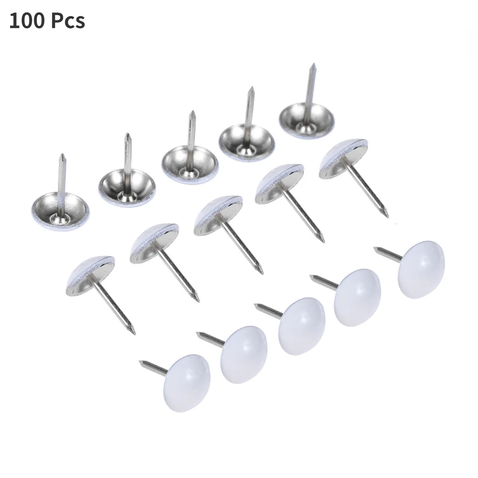100ks biele kovové čalúnenie nechtového nábytku nábytkový nábytok Stud Pushpin Moderné nechty Domáce príslušenstvo 11*17 mm šperky s krabicou na pohovku