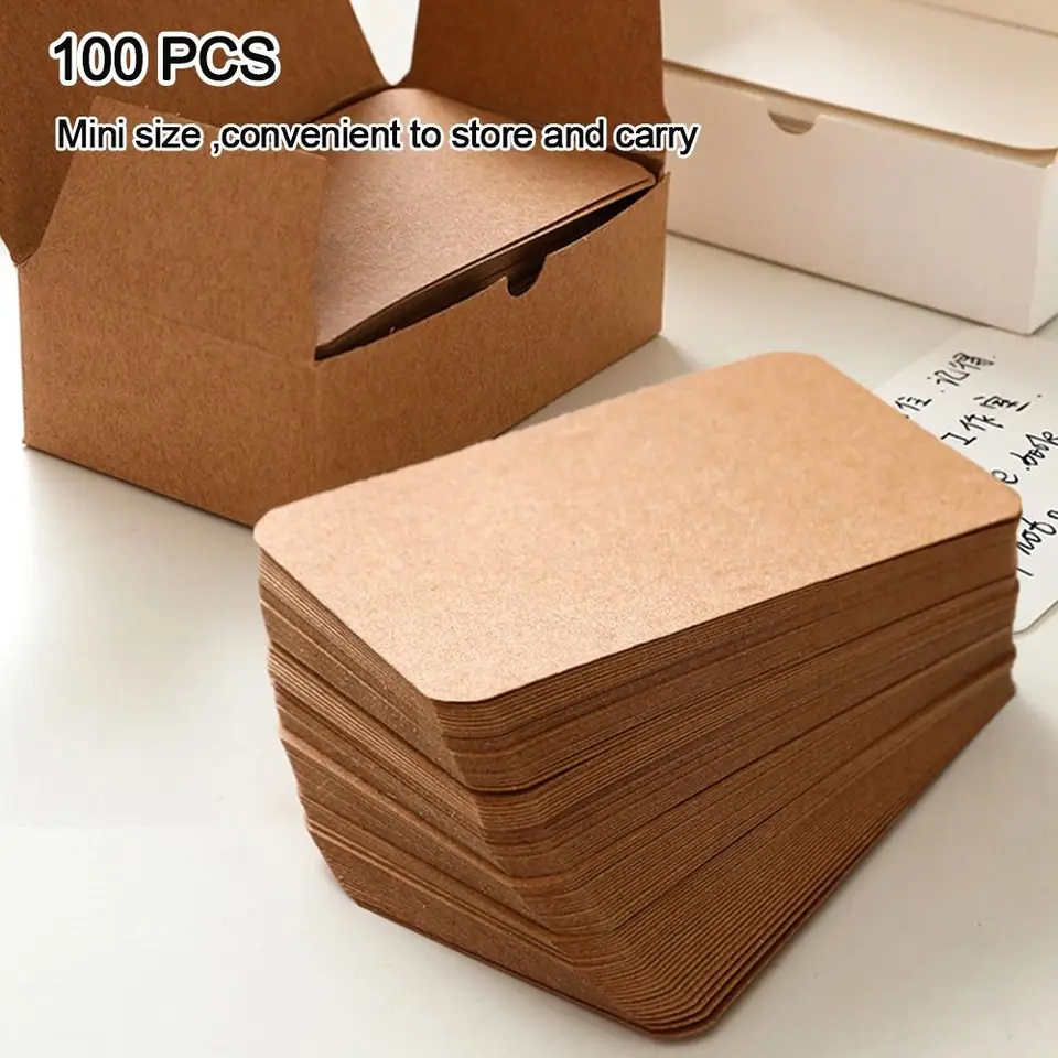 100ks/box retro obojstranný prázdny kraft papierová karta Word Word Message Card DIY pohľadnica darček na pozvánku