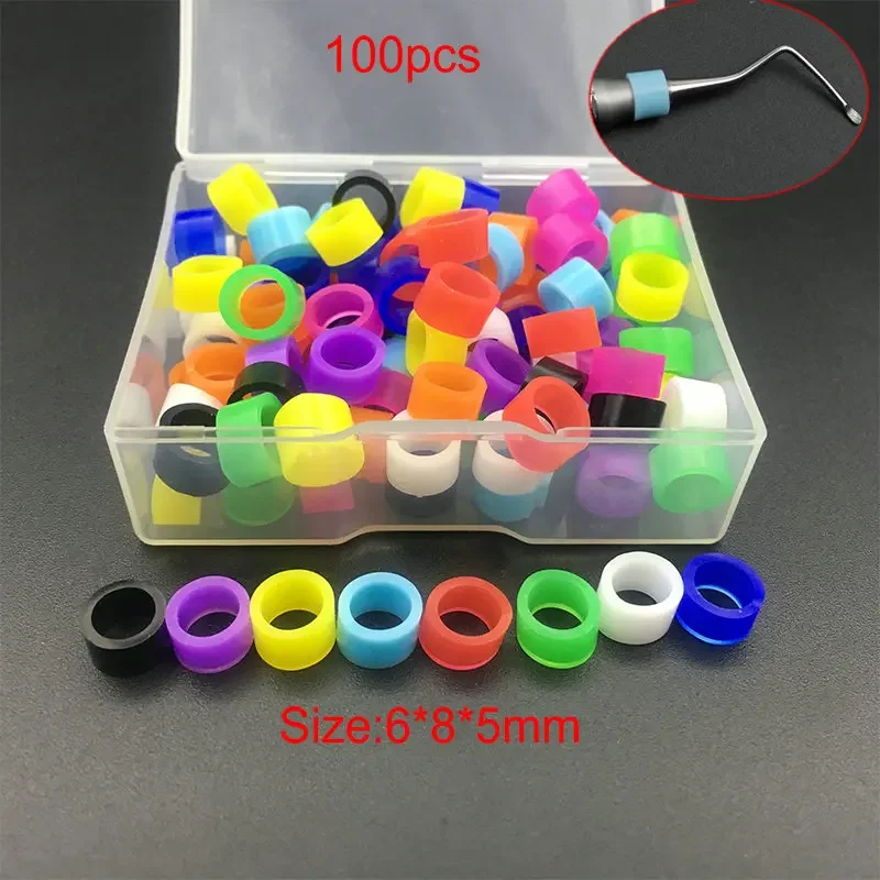 100ks/box zubný silikónový kód zazvlášť autoklávovateľné farebné kódy Rings Dentistry Materials