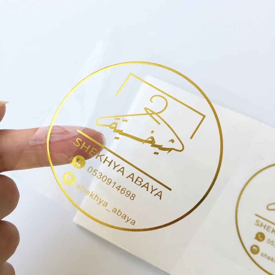 100ks Custom Gold Foil Stickers s logom prispôsobené svadobné darčekové nálepky Prispôsobené pre balenie obchodných spoločností