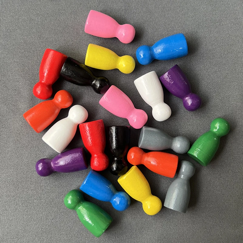 100ks drevené meeples, šachové tokeny 10 farieb, komponenty stolovej hry