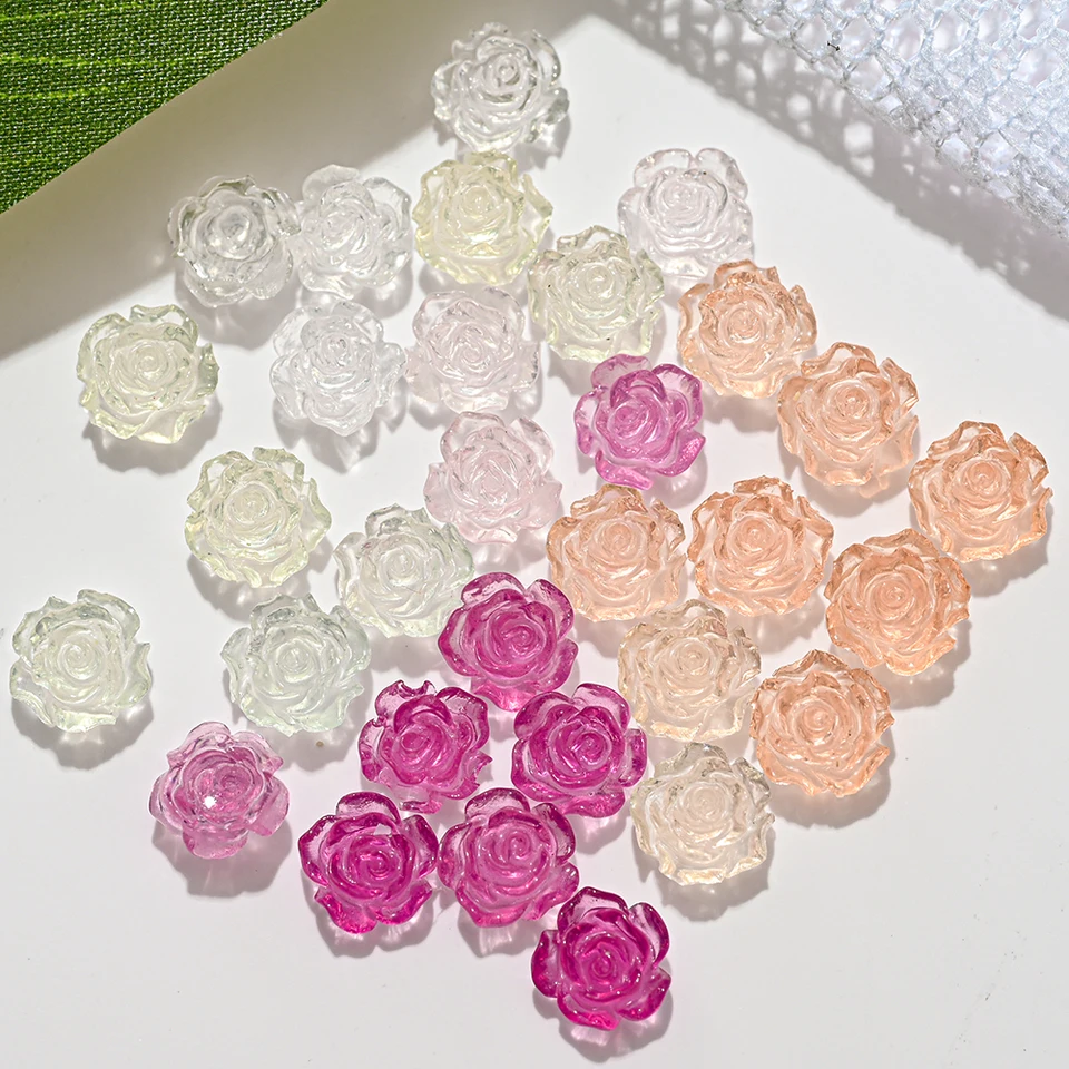 100ks farby Zmena fotochromatickej camellia nechtov kúzla Kúzla farebná camellia kvetina manikúru dekor UV citlivý 7,5 mm nechtových šperkov