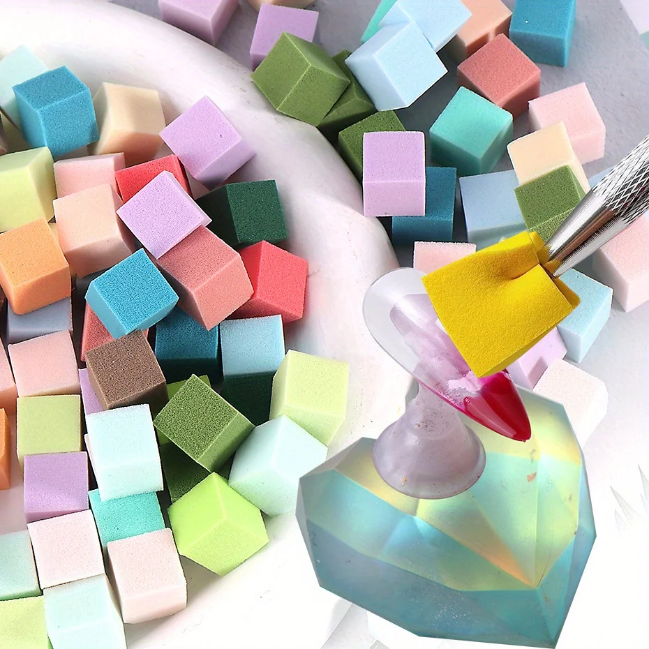 100ks farebný gradient mäkké nechtové umenie špongie Ombre Design Stamper Tool Drawing maľba Blok blednuté s paw perom make -up súpravy