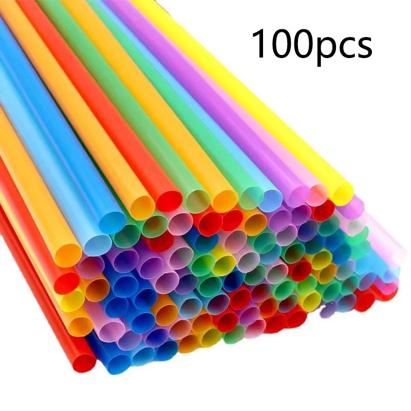 100ks jednorazové plastové slamky farebné večierky