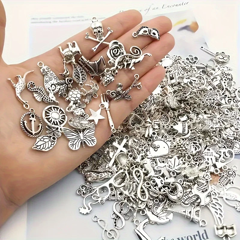 100ks kovové zmiešané kúzla DIY Vintage náramok