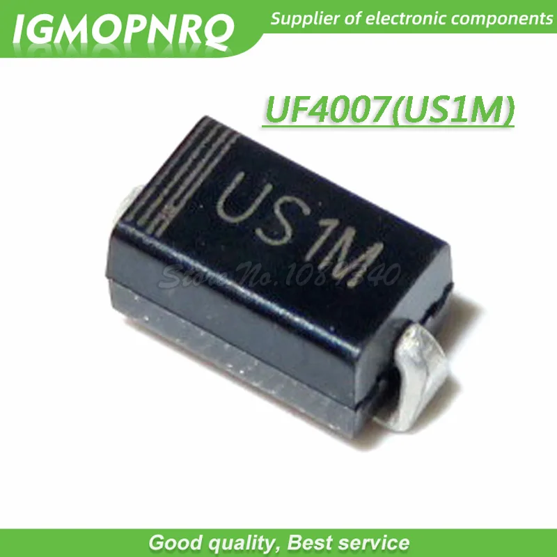 100ks M1 1N4001 M4 1N4004 M5 1N4005 M7 1N4007 RS1M FR107 RS2M FR207 US1M HER107 US1M UF4007 SF14 ES1D SF18 ES1J SMA DO-214AC