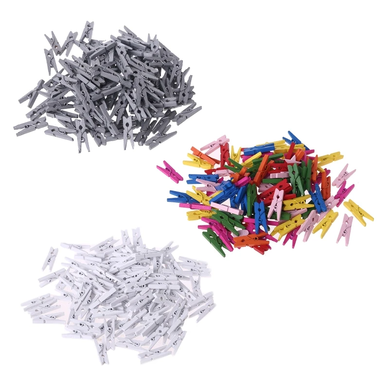 100ks malá veľkosť 25 mm Mini prírodné drevené klipy pre fotografický papier Petins Clothespin Craft Dropship Dropship Dropship