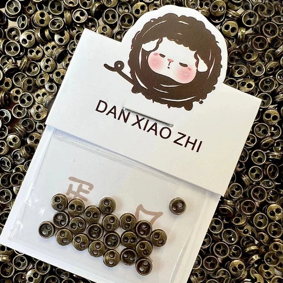 100ks malé 3/4/5 mm mini Dve oči kovové okrúhle bábiky BJD gombíky Domov DIY oblečenie pyžamové tlačidlá