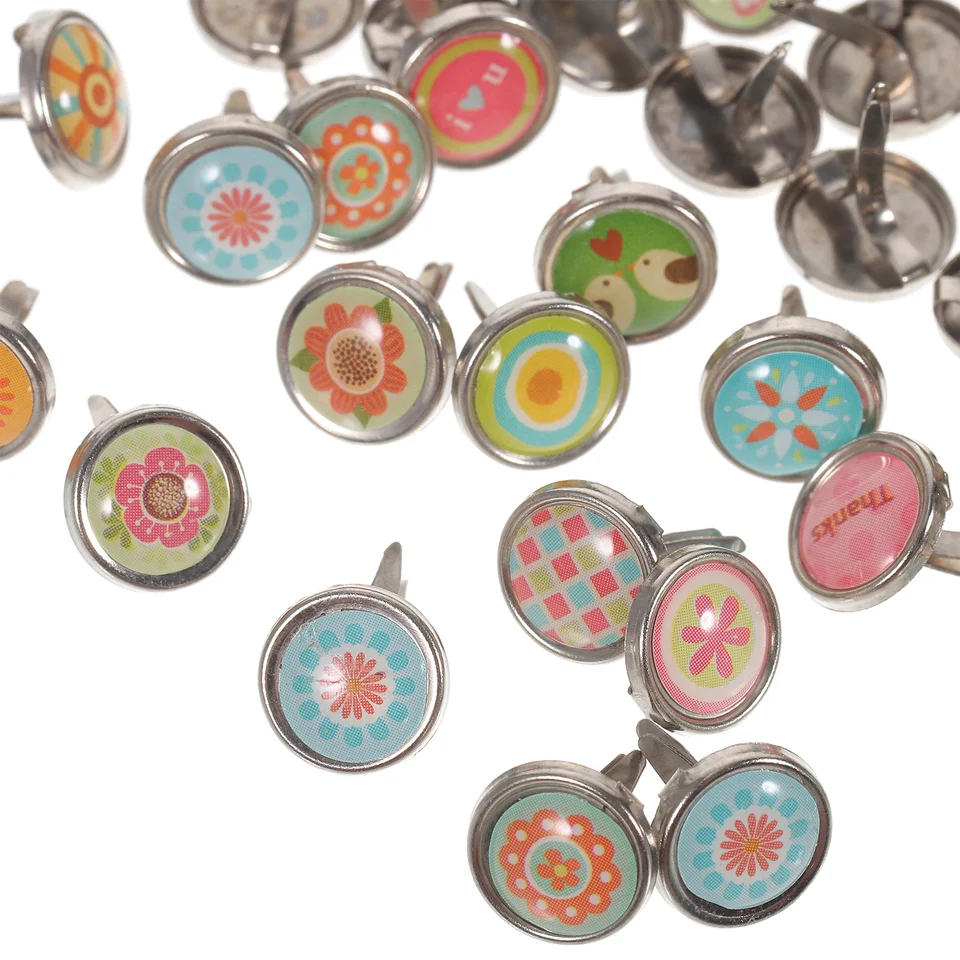 100ks Mini Brads Určité farby Round Brad Pastel Brads pre scrapbooking Crafts, ktoré vytvárajú pečiatku a DIY 9 mm