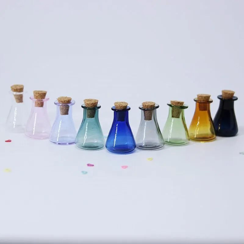 100ks mix mix farebnej vázy tvar mini sklenené fľaše jemné korkové zátky za pranie fľaše DIY Mini fľaše uprednostňujú roztomilé malé sklenené poháre