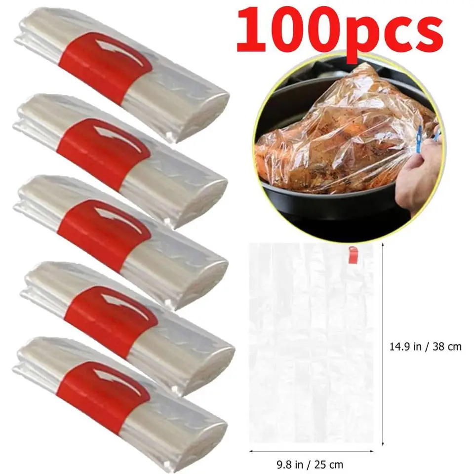 100ks morčacie vrecko Oven Roasting Tašky pre morčacie vrecká na varenie kuracieho mäsa 38cmx25cm pečené kuracie vrecko