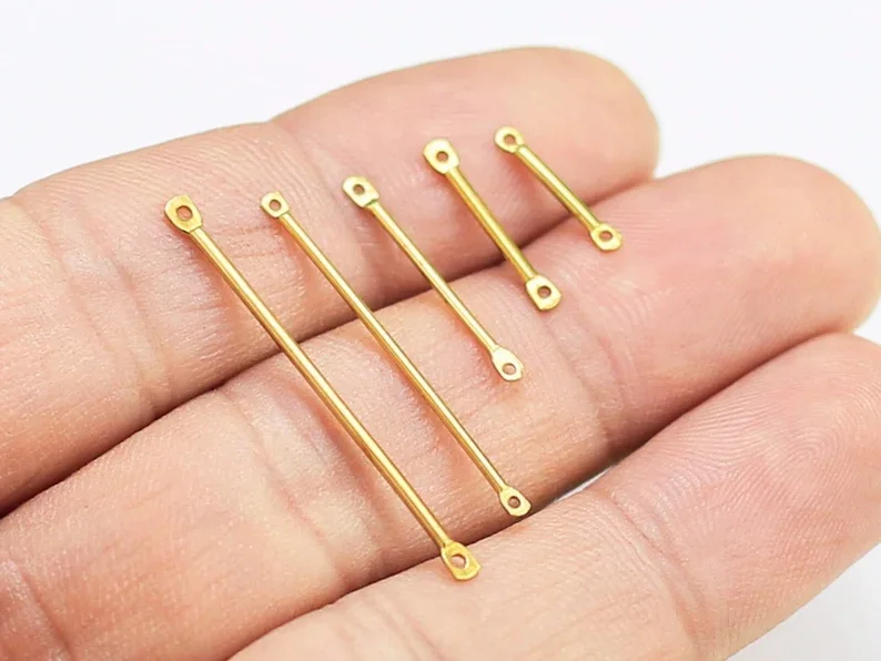 100ks mosadzná palica, kúzlo náušníc, konektor reťazca prepojenia, 10 mm mosadzné nálezy -R1908
