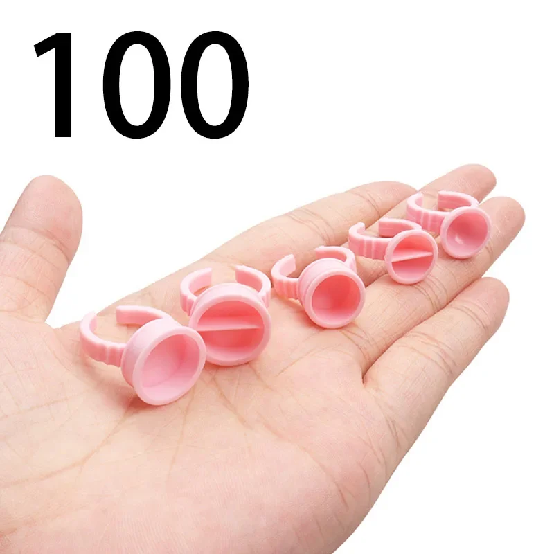 100ks na jednorazové tetovanie atramentový prsteň pohár tetovacieho držiaka Pigmentu Pink Silikone Ring Cup pre jednorazové mikrobladové pero