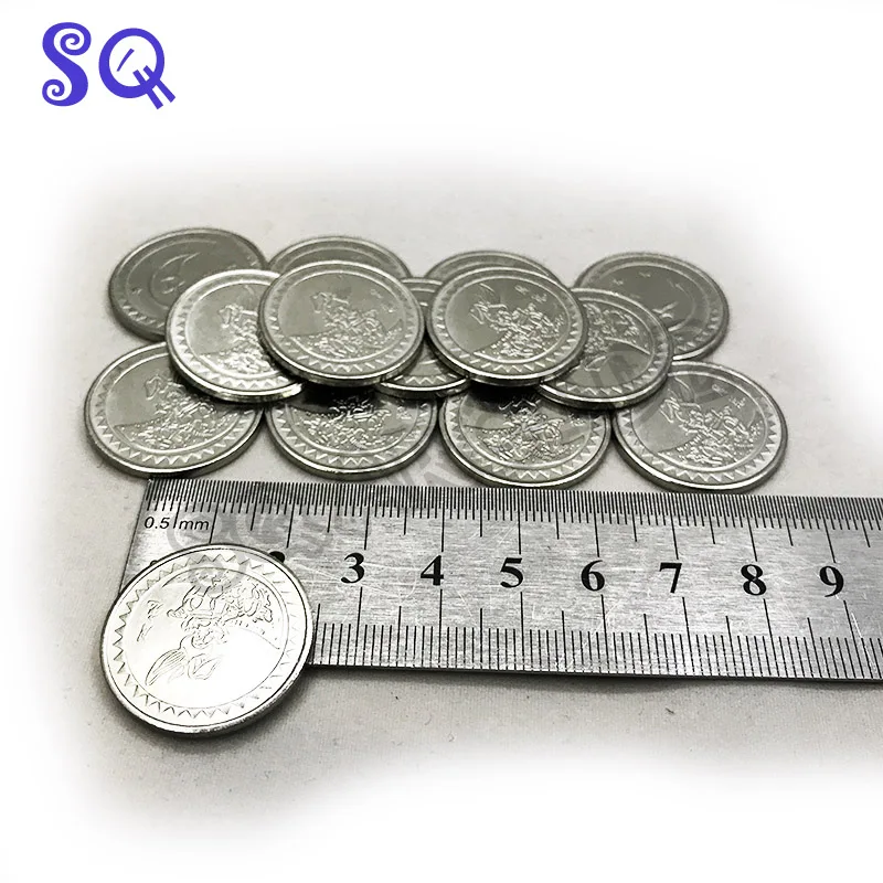 100ks na vrecko Arkádový štýl herné tokeny Coin 25*1,8 mm z nehrdzavejúcej ocele pre arkádovú mame zábavnú skrinku