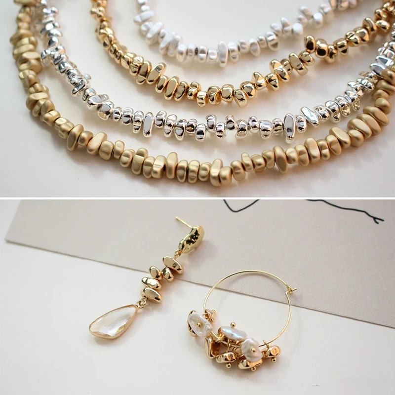 100ks nepravidelné KC Gold -Glossy Leglosy Purse Prály pre náramky na náramok