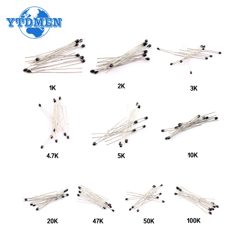 100ks NTC Termistor Termal Resisor Kit NTC-MF52AT REPESTORY