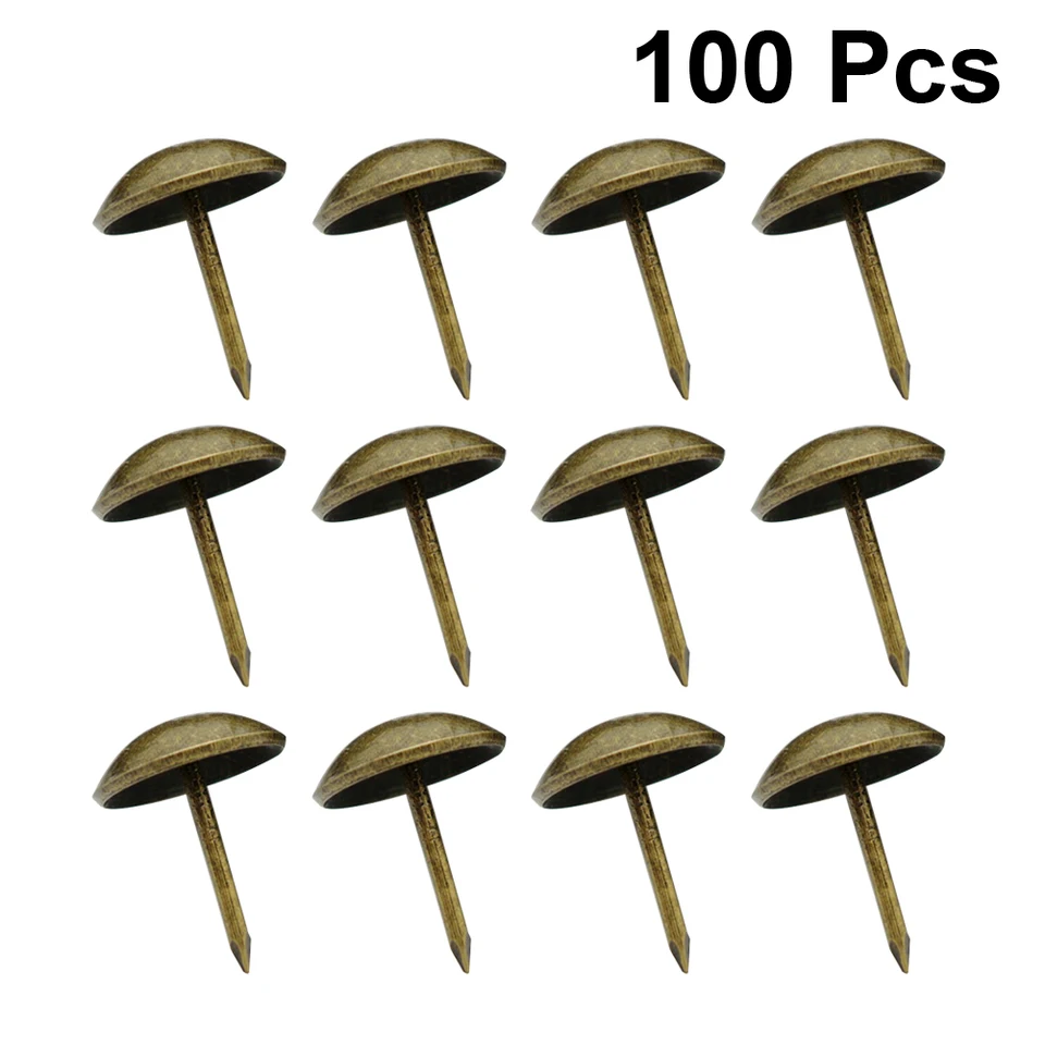 100ks okrúhle dekoratívne kliešte nechty dekoratívne kliešte bronz zdobené dvere nechty kolo klasické nechty na nechty s veľkým hlavom hardware