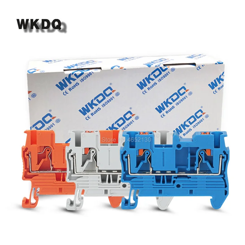 100ks pt2.5 Push-in-pružinové napájacie prúžky zástrčka PT-2.5 Elektrický konektor DIN Rail bez skrutkovača PC 2,5
