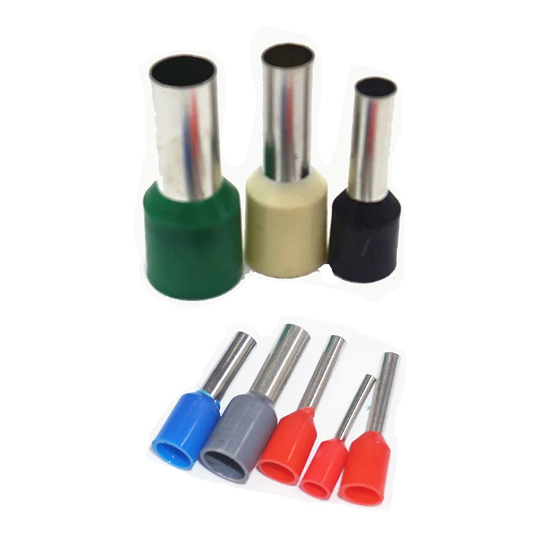 100ks Pure Copper E0508 ​​E1008 E1508 E2508 E4009 E6012 Bootlace Cooper Ferrules