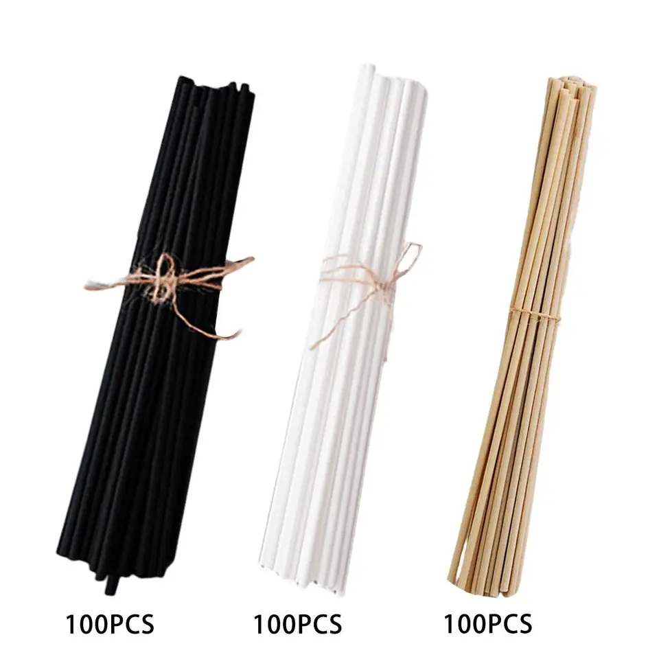 100ks Reed Difufuser Sady Set 3 mm 8 palcov Fragrance Fiber Reed Difuser Sticks pre spálňu obývacia izba kúpeľňa Kúpele Kuchyňa