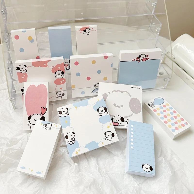 100ks roztomilé šteniatko Memo Pad Message Poznámky Papier DIY Scrapbooking Denník Denník Zoznam denných kontrolných plánovačov Poznámkový blok