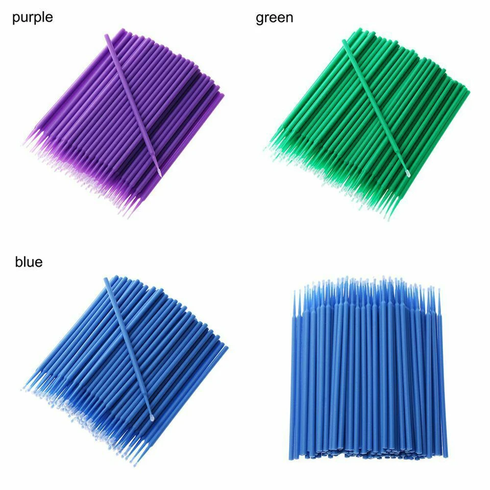 100ks/set Car Touch Up Paint Brushes Ukázateľné tipy na mikro kefy Detaily Detail Aplikátorové palice modré/fialové/zelené príslušenstvo
