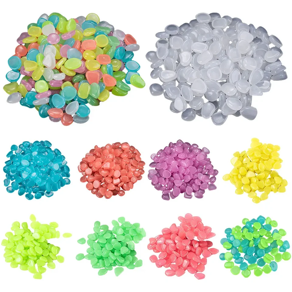100ks svetelné kamene Multifunkčná žiara v tmavých kamienkových žiariacich kameňoch skaly kamienky Pebbles opakovane použiteľné pre akváriové rybie nádrž na akvárium