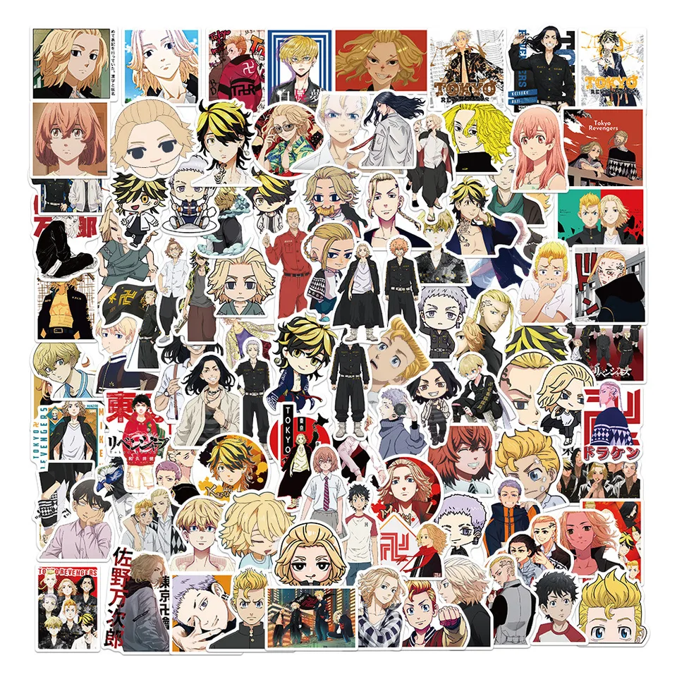 100ks Tokyo Avenger anime nálepky Nepremokavé notebook pokožka roztomilý balenie nálepky Kawaii Puzdro pre estetické nálepky