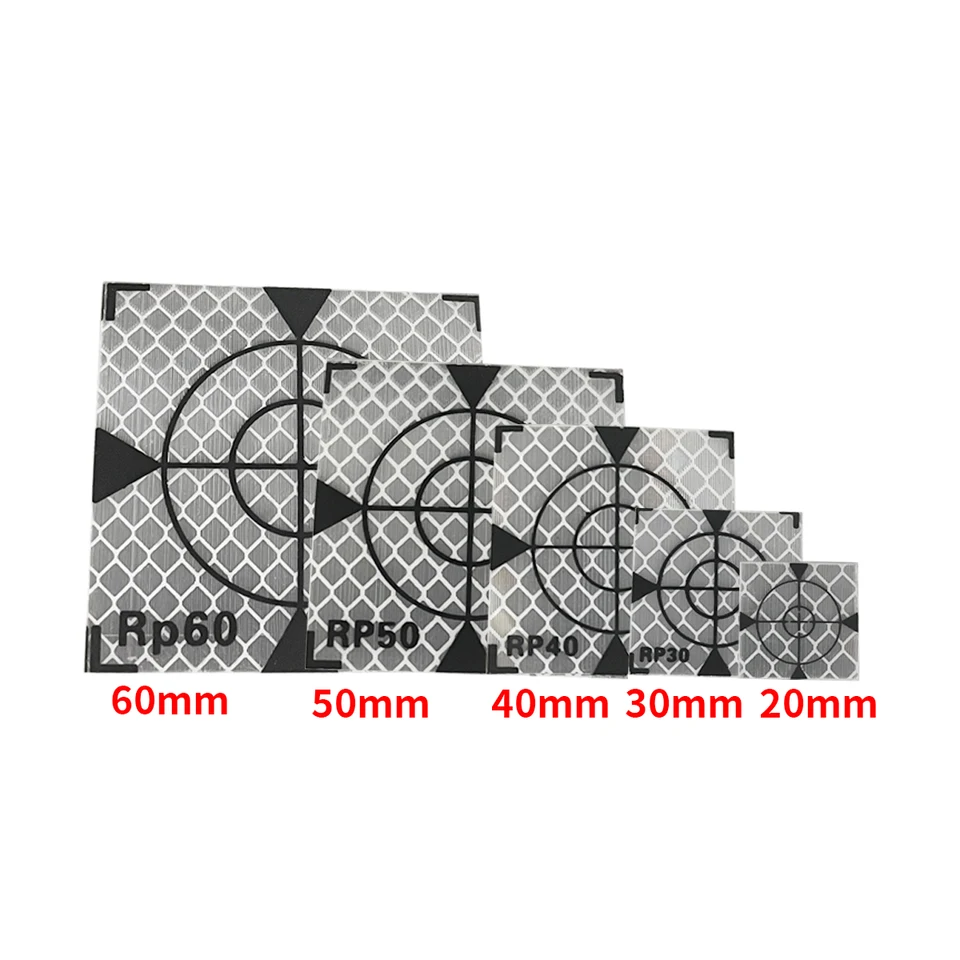 100ks Veľkosť 60x60mm 20 30 40 40 50 mm reflektorový list pre celkovú prieskum stanice Geografia Biely trojuholníkový list reflexná nálepka