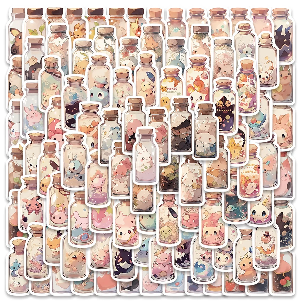 100ks vinylové obtisky notebooku Roztomilé karikatúry Zvieratá vo fľaši anime nálepky na gitaru na gitaru batole Guitar