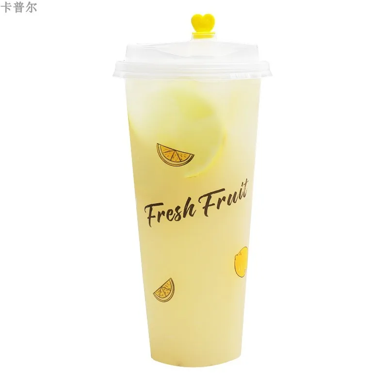 100ks Vysoko kvalitný kreatívny jednorazový šťava šálka 500 ml Party Birthday Earods Cold and Hot Drink Plastové šálky s láskou