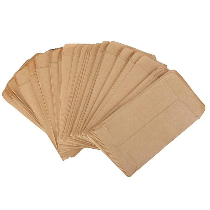 100ks/šarža 6x10cm kraft papierová taška Mini obálky darčekové tašky na cukrovinky Snack Pečenie semien Potvrdenie Dodávky Darček na lepiacu škatuľu Veľkoobchod