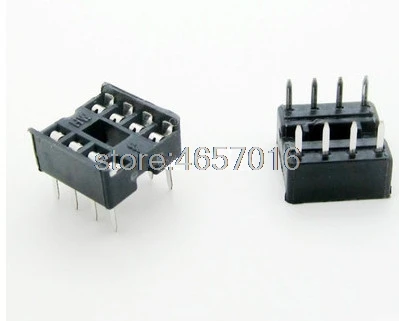 100ks/šarža 8 Pin Dip Square Hole IC Sockets Adapter 8pin ihrisko 2,54 mm konektor