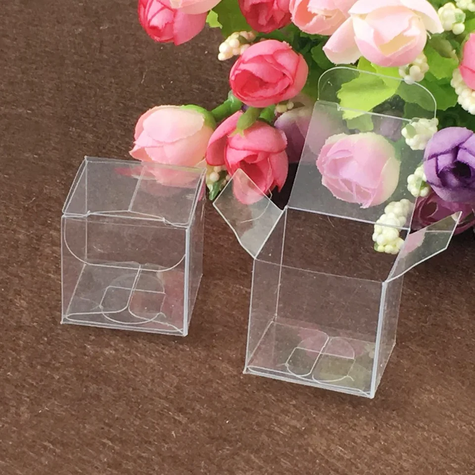 100ks/šarža čistého plastového PVC Box Priehľadné darčekové box