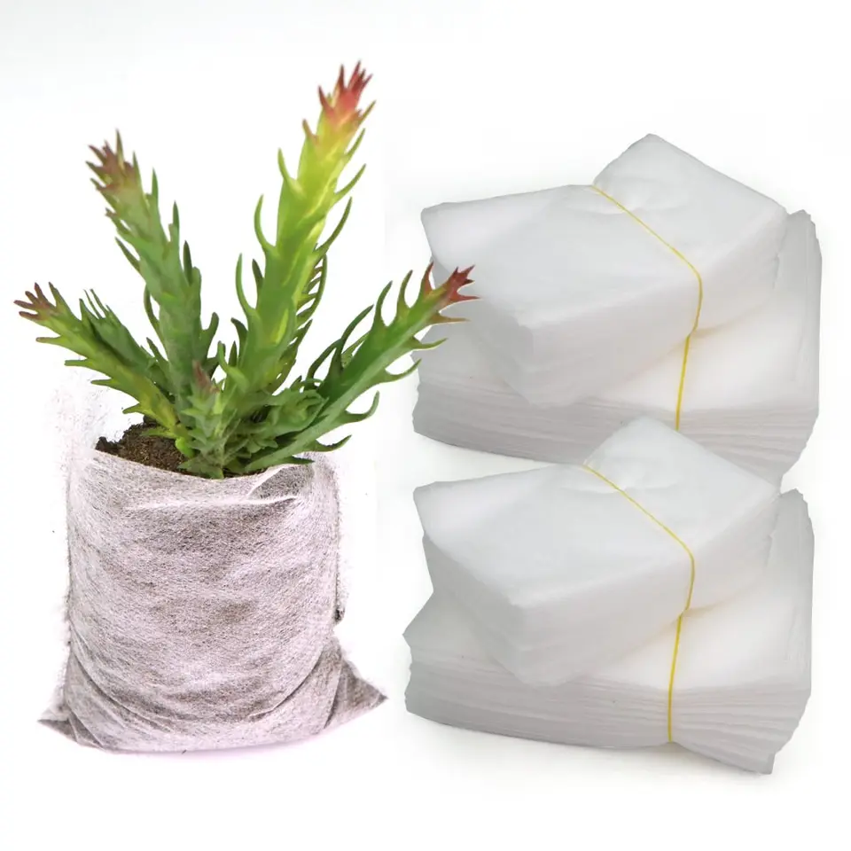 100pc 8x10cm 11x14cm biologicky rozložiteľná tkanina Semeno Grow Grow Bag Netkané sadce