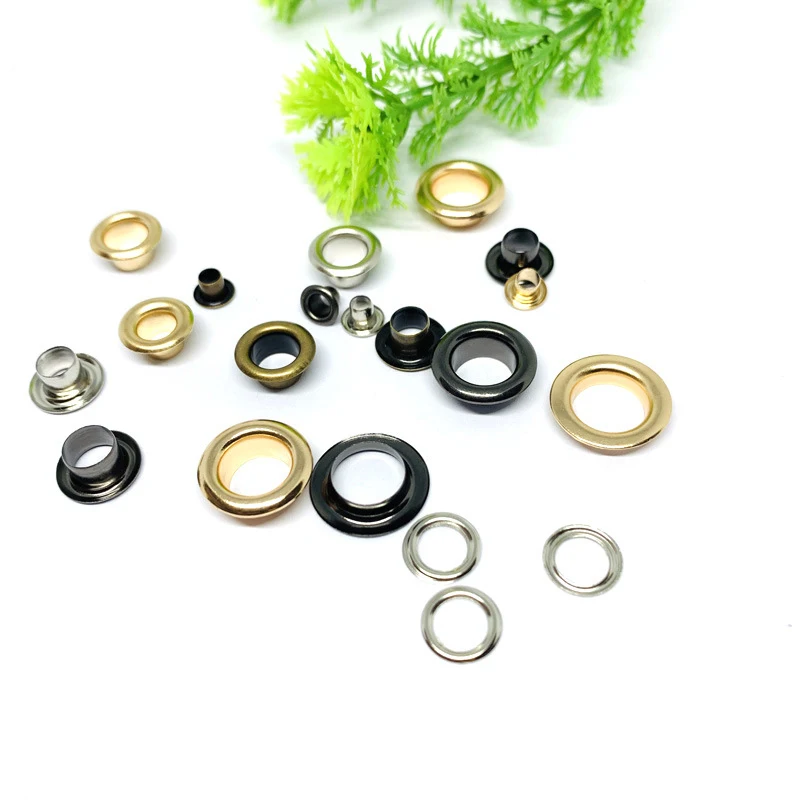 100sety 12 mm mosadzné očné viečky s podložkami 1000# kožené remeselné opravy Gromémy okrúhle očné krúžky pre topánky na oblečenie pásový klobúk