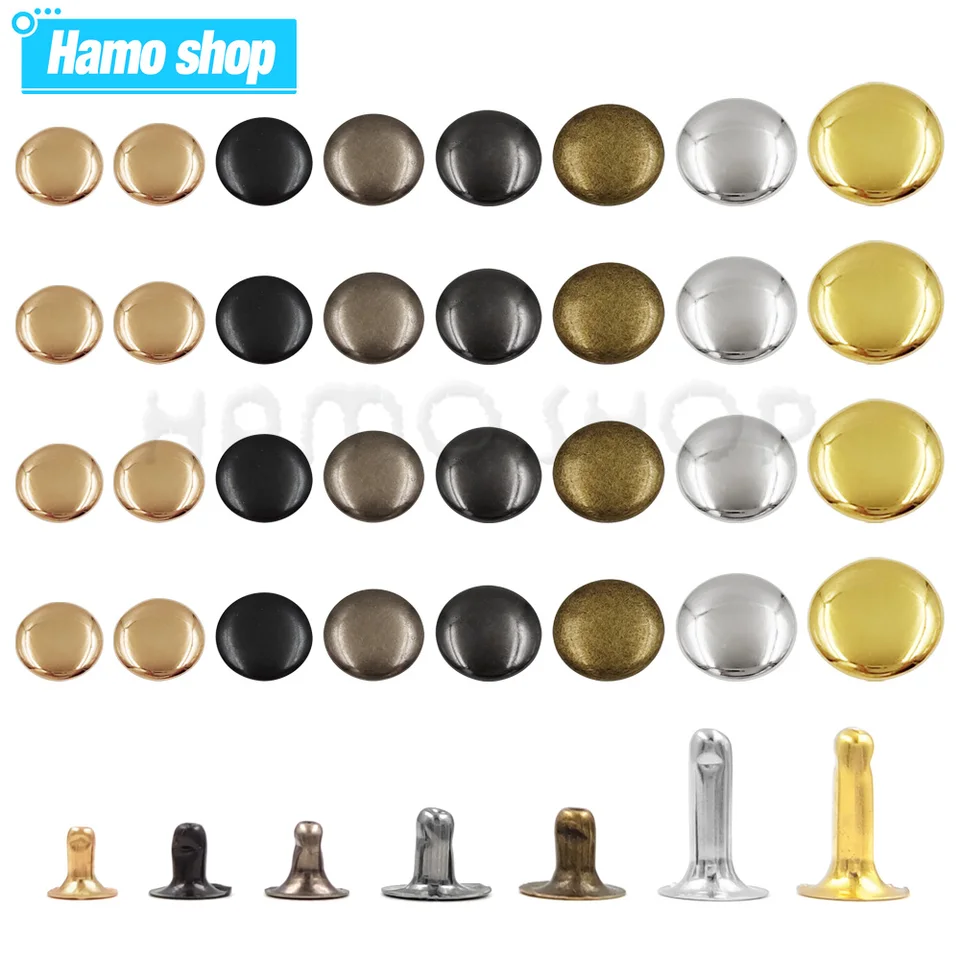 100sety 5 mm-15 mm kovové okrúhle nity s jednou čiapkou Nivets cvočky pre DIY kožené remeselné tašky opasky odev