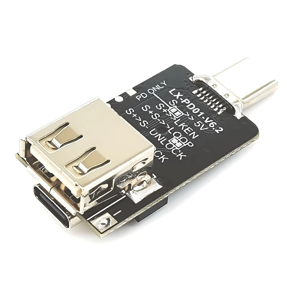 100W 5A USB Type-C QC Decoy Decoy Trigger Board PD 2.0 3.0 Spúšťací adaptér Kábelový pripojenie Polovník Detektor 5V 9V 12V 15V 20V Výstup