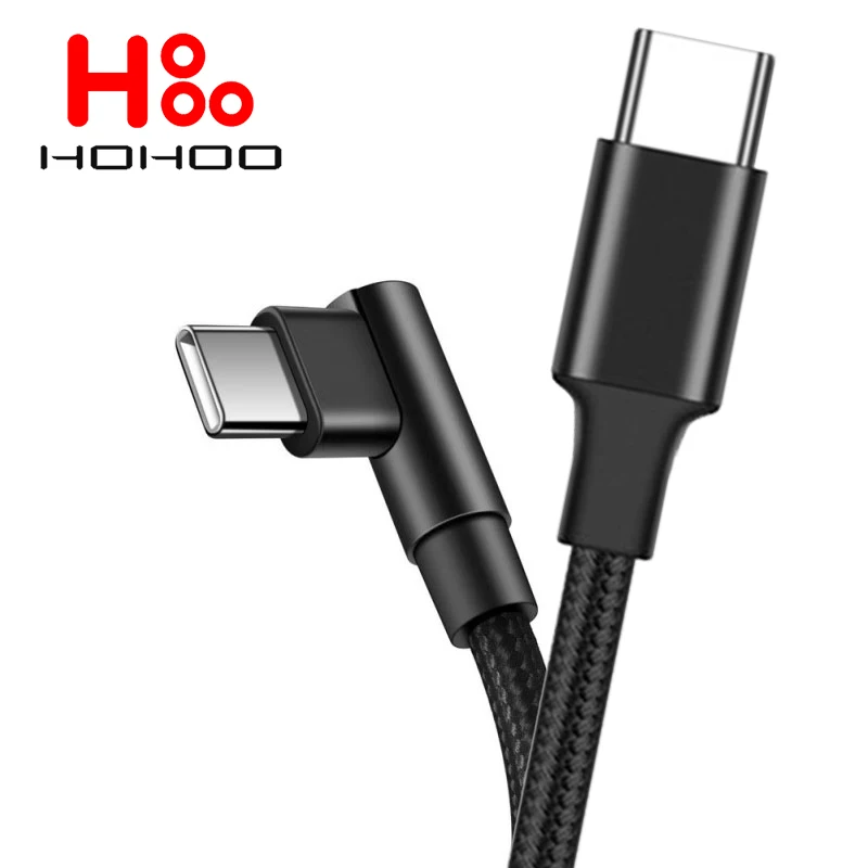 100W USB C na typ C kábel 90 stupňov pre iPhone 15 Pro Max iPad MacBook Pro Xiaomi Huawei Rýchle nabíjanie USB C Type C Dátový kábel