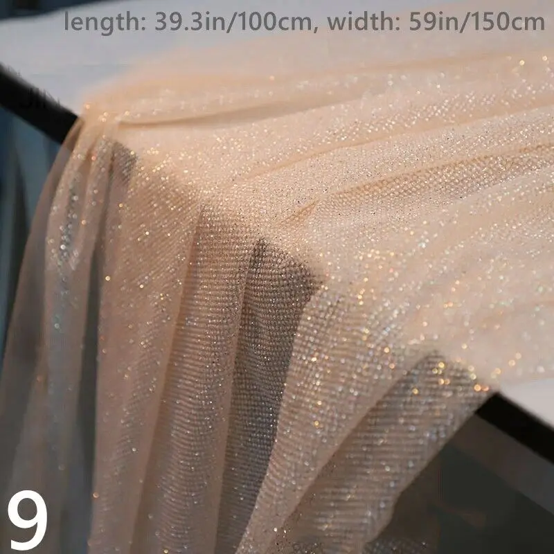 100x150 cm mäkká priadza Tull Tkanina Shiny Glitter Pink Gold Meh Tkanina pre DIY Apperel Veil Svadobné miesto usporiadanie priadze