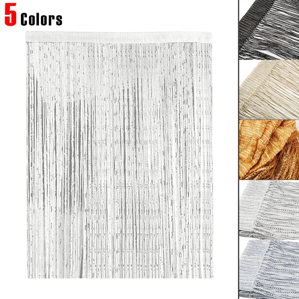 100x200cm strunové závesné závesy závesu závesy DETRIDER PLAVNÉ TASSEL FRANESKÉ ZAMENENIE OPAMNÉHO PANELU ANTI-MOSQUITO FLUTH BUST ZAMESTNENIA