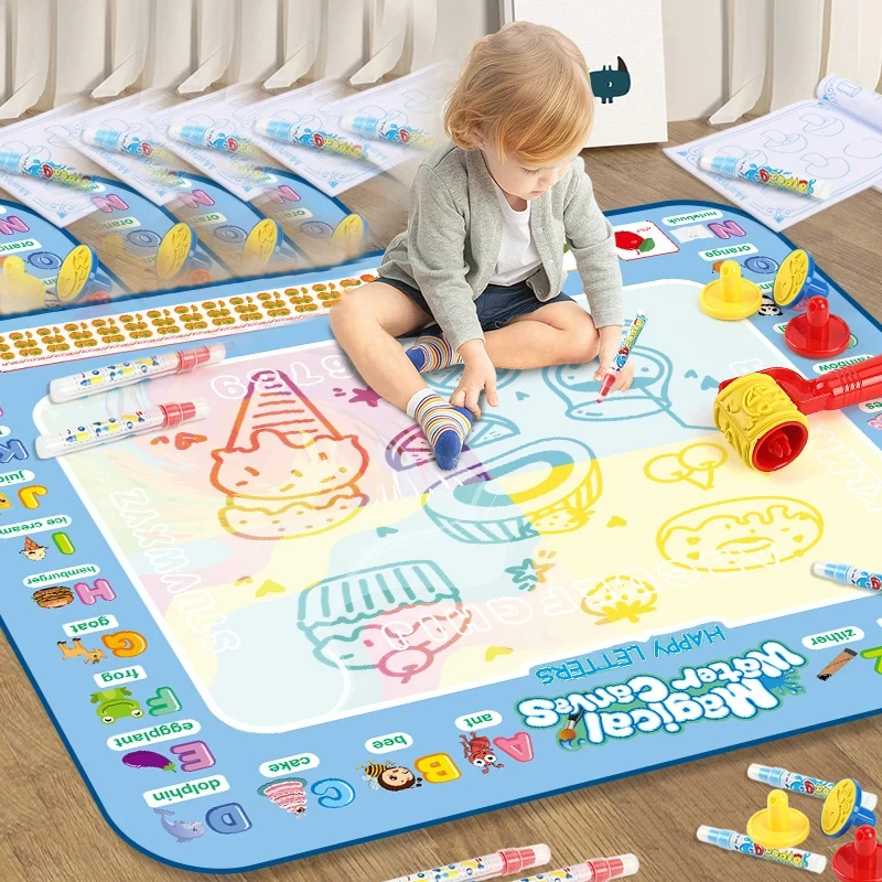 100x80cm Magic Water Drawing Mat for Kids Hračky Montessori Písanie maľba kresby vody Play Rat Mat Vzdelávacie hračky pre deti
