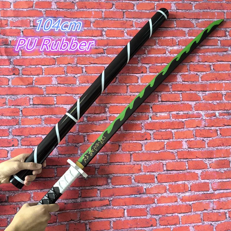 104 cm Cosplay meče anime démon Slayer Katana Weapon Originálny meč Shinazugawa Sanemi Swords Hray Bezpečnosť gumový model darček