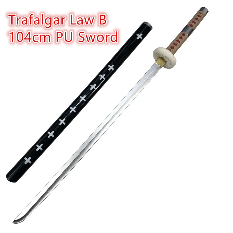 104 cm Zoro Sword Trafalgar Law Black Sword Weapon Cosplay katana nožové bezpečnosť pu ninja samurai meč hračky