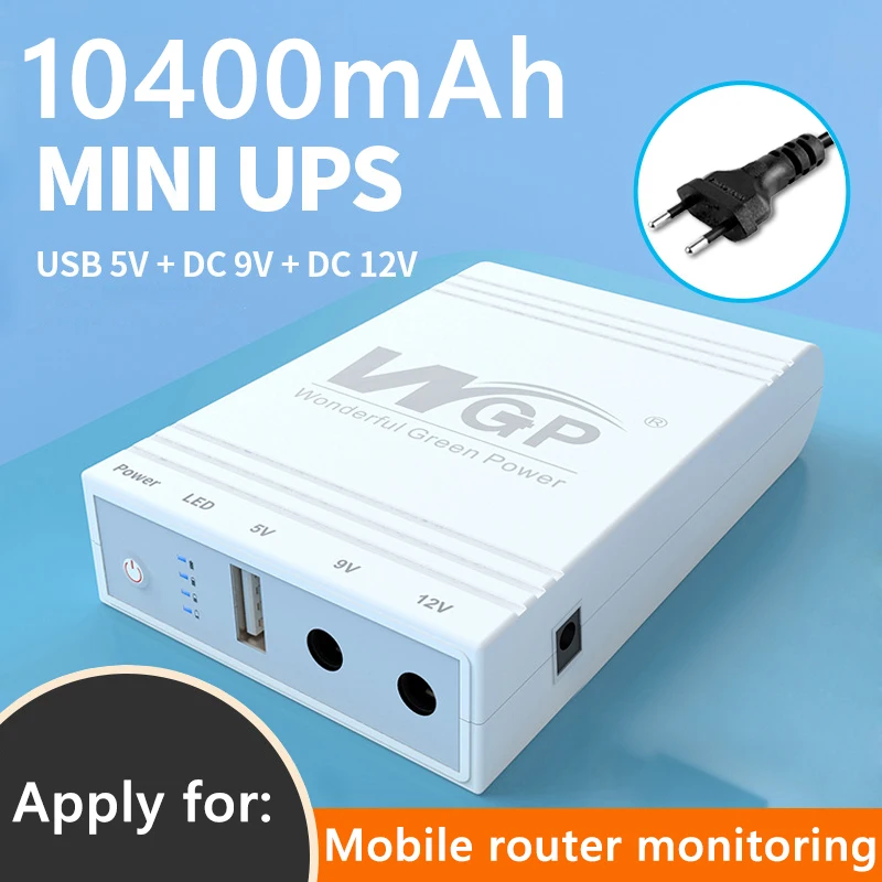 10400MAH Router Optický modem DC12V9V5V UPS UPS Neurobiteľné napájacie napájanie vstavané WiFi Mobile Batéria BATTERKE BATTERS MINI UP 24W