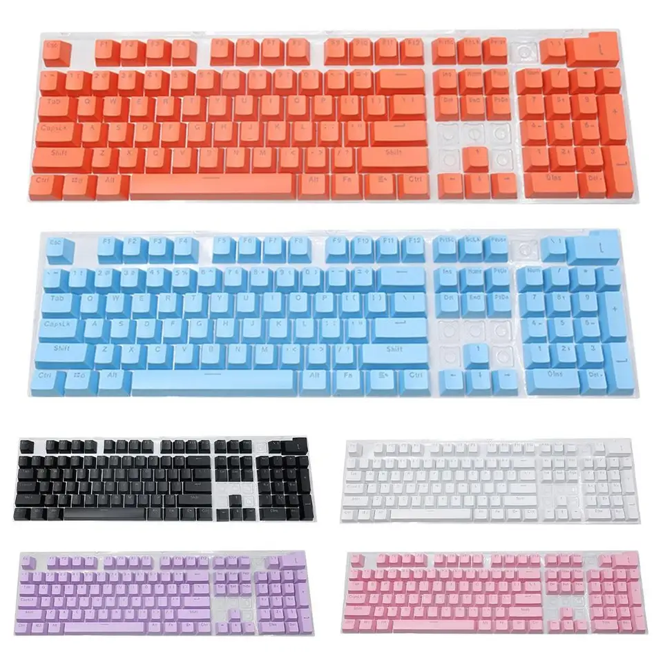 104ks keycaps Set ABS Universal podsudok kľúča kľúča pre čerešňu kailh gateron mechanizmus Klávesnica podsvietenia fialová oranžová ružová modrá šedá