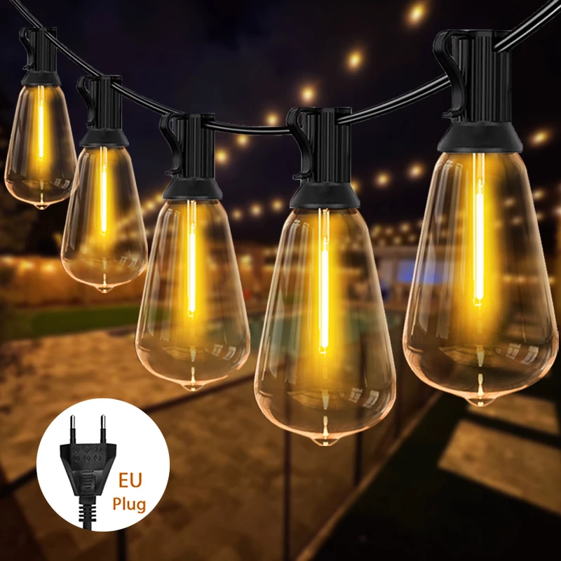 106 stôp LED ST38 Ball String Lights Lights Vodotesné vonkajšie záhradné girlandové struny svetlá terasa záhradná krčma vianočná párty dekorácia