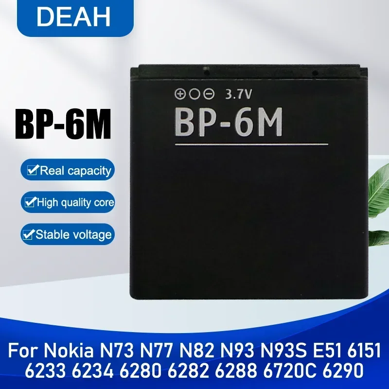 1070MAH BP-6M BP 6M BP6M 3,7V Výmena telefónnej batérie pre Nokia 6233 6280 6288 9300 N73 N77 N93 N93S 3250 6290 BATÉRIA PLYTU