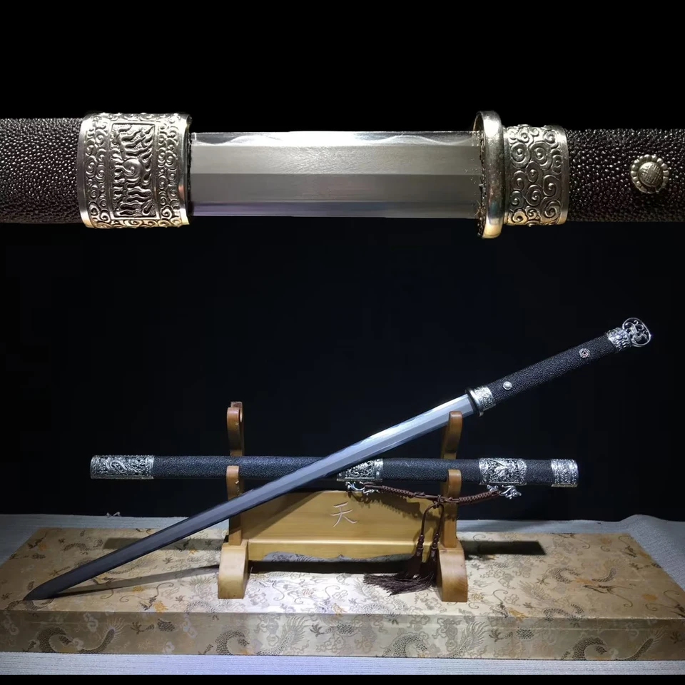 108 cm stredoveké uzi oceľové čadičové meč ručne vyrobené kované vojnové zberné zbrane bitky pripravené ostré katana Burning Edge